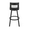 Armen Living Lynof Swivel Bar Stool in Black Metal with Light Gray Faux Leather 840254335493 - alternate 8